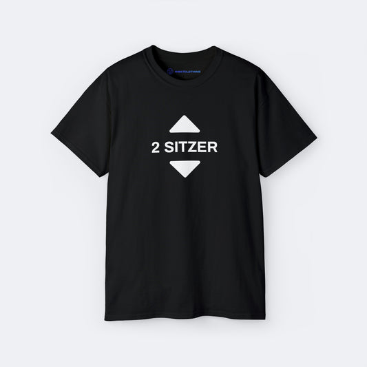 2 Sitzer Spruch T-Shirt lustiges Shirt mit Farbe Schwarz Unisex