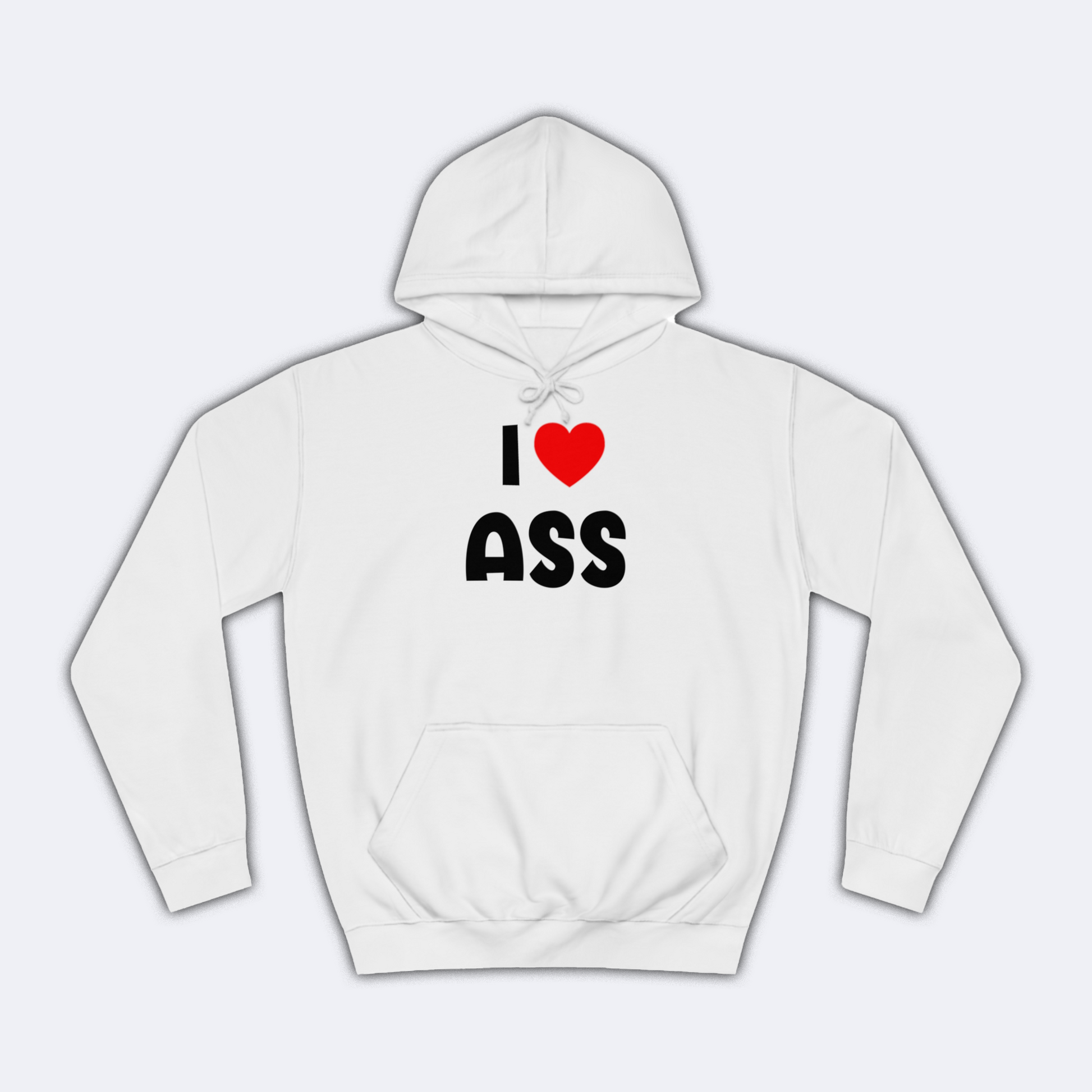 I Love Ass Fun Shirt lustiger Hoodie Weiß Unisex