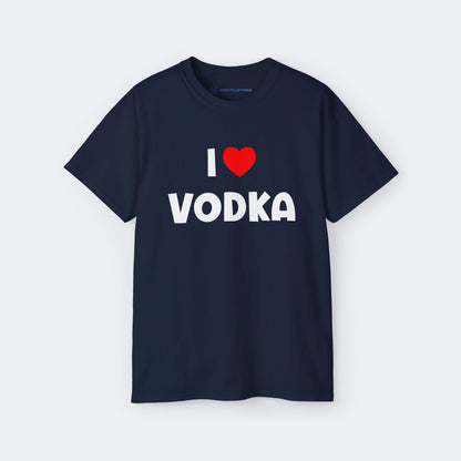 I Love Vodka Fun Shirt lustiges T-Shirt Blau Unisex